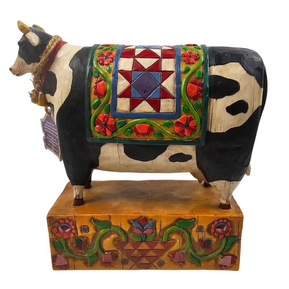 Jim Shore Heartwood Creek A Grand Tradition Cow Figurine 117143 Enesco 2003 - Picture 3 of 9